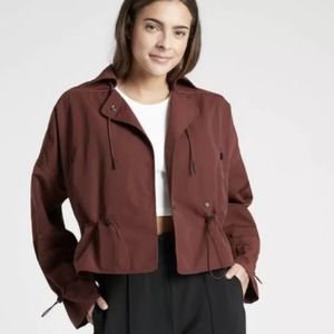 Athleta Acadia Jacket Cognac Brown Size Extra Small